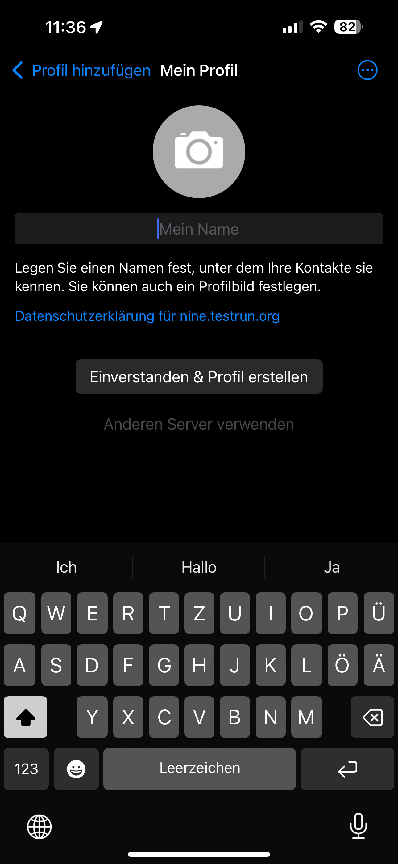 Anderen Server verwenden